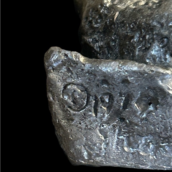 Vintage Wally Shoop Pewter Sculpture Mother & Baby Seal On Rocks Signed - Picture 6 of 7